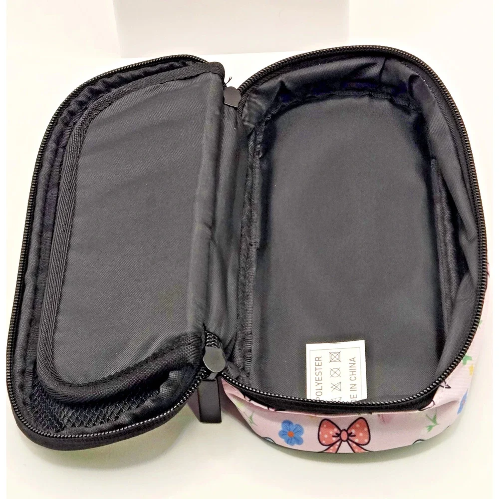 Cute Pink Bow Pencil Case Bag – Large Capacity Zipper Pouch for Girls, School Su
